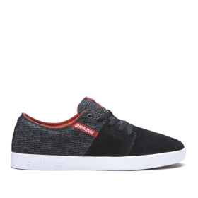 Supra STACKS II Lave Sneakers Dame Svart/Hvite | NO-93045